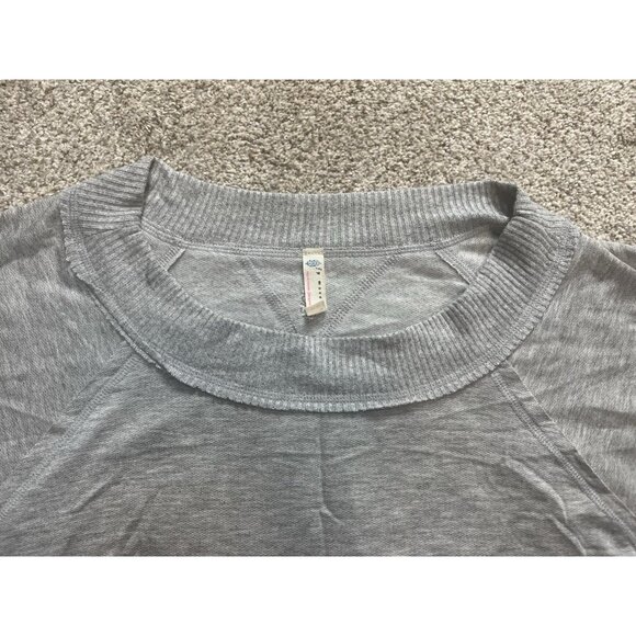 Free People Movement Gray Sweatshirt Oversized Zipper Sides Size Medium - Picture 2 of 9